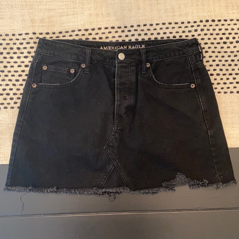 American Eagle Black Denim Skirt